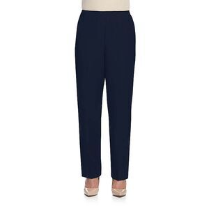 Alfred Dunner Classic Pull-On Straight-Leg Pants Navy Blue NWT Plus Size 24W